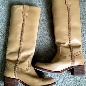 Frye tall light leather campus boots 7.5 women’s